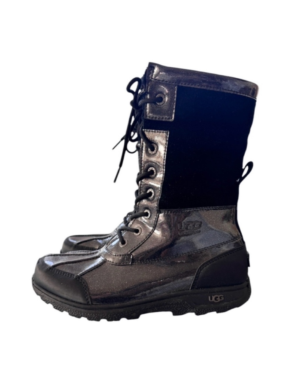 UGG Butte II Glitter Patent Lace Up Waterproof Winter Boots